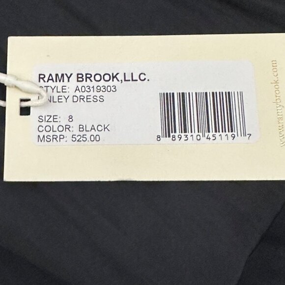 Ramy Brook Linley Dress Gown SZ 8 Black One Shoulder Cut Out - Picture 7 of 9